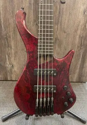 Ibanez - EHB Ergonomic Headless 5-String Electric Bass Guitar with Gigbag - Stained Wine Red Low Gloss